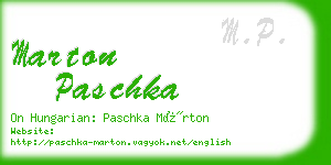 marton paschka business card